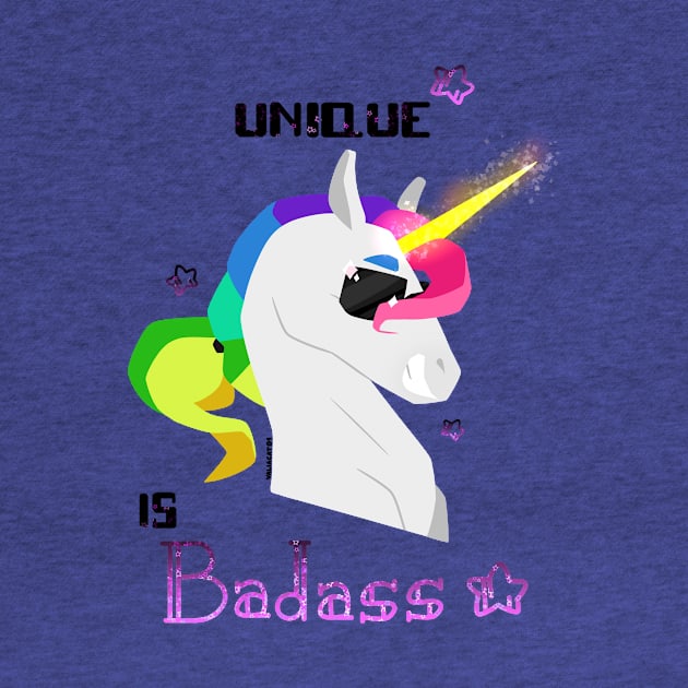 Unique is badass - Unicorn - Purple by ValiaCat01